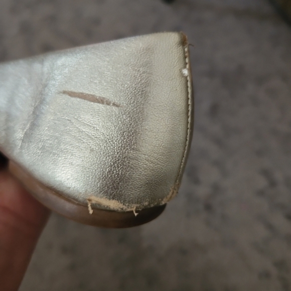 Tory Burch Womens Metallic Light Gold Leather Reva Ballet Flat 7.5 - Picture 13 of 16
